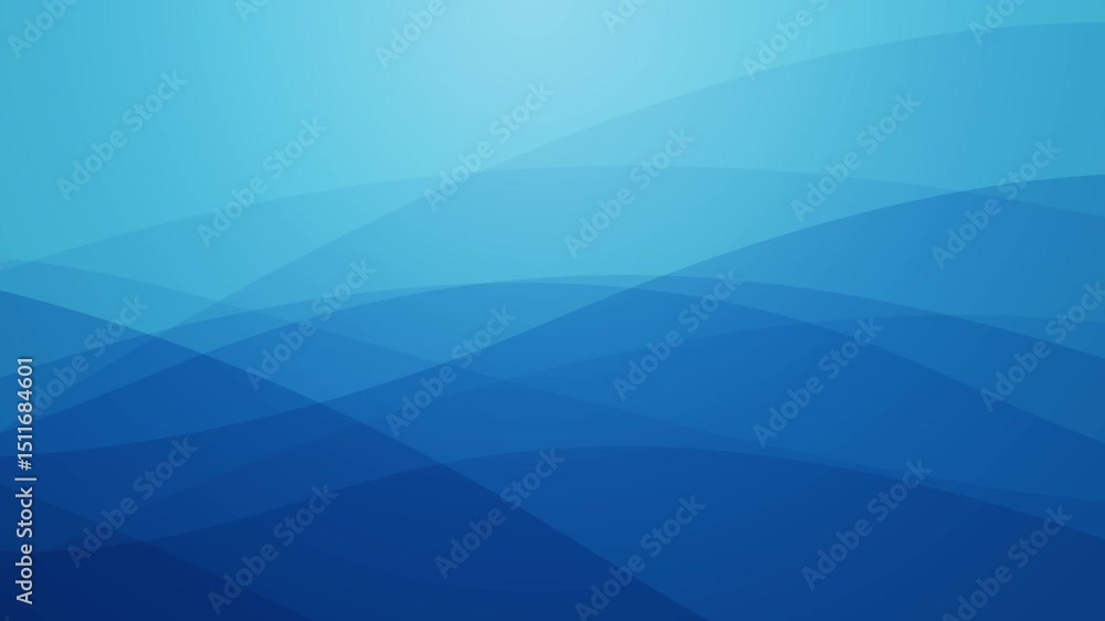 Smooth slow motion wave animation background with flowing blue gradient layers creating peaceful undulating movement
