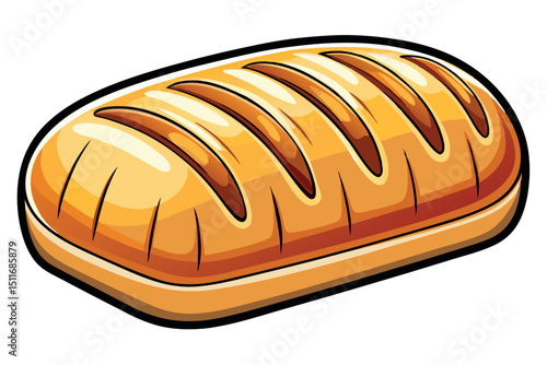 Freshly baked loaf of bread resting on a wooden surface in a cozy kitchen setting during the morning hours