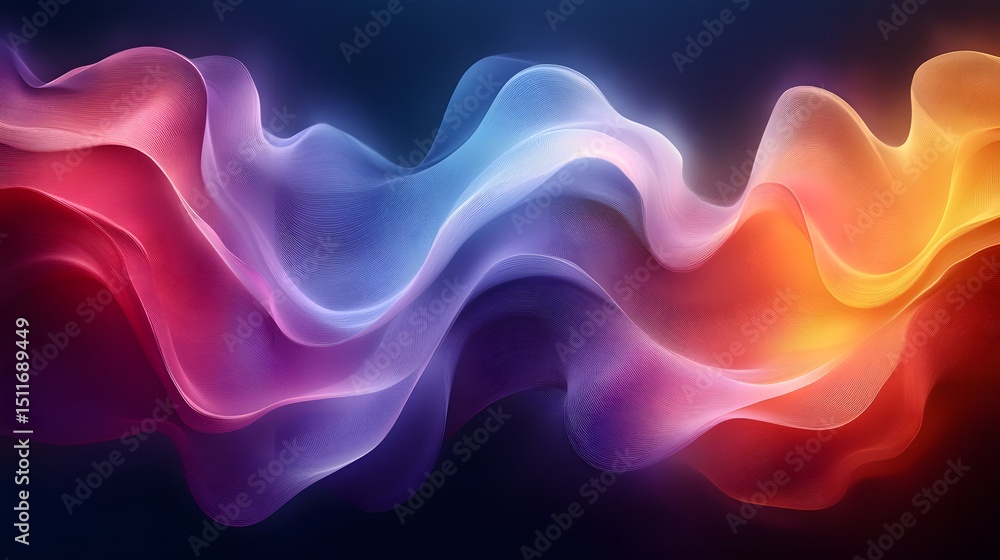 Obraz premium abstract colorful waves of colored light on a dark background