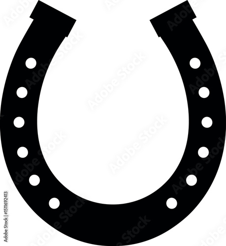 Horseshoe vector black silhouette print design