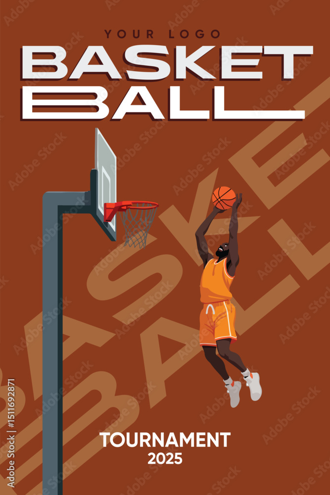 Obraz premium Flat design sport concept invitation template