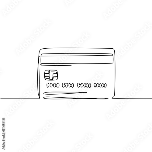 Outline of a credit card, finance and payment concept
