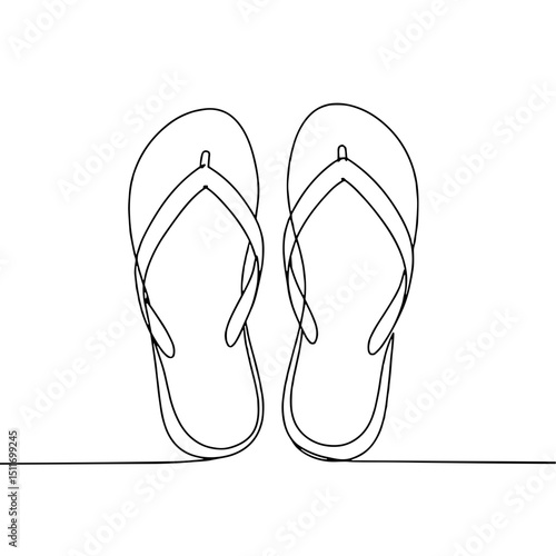 Outline of flip-flops, summer and vacation concept
