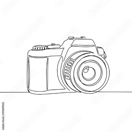 Outline of a digital camera, photography and creativity concept