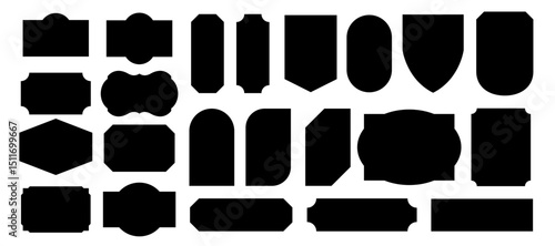 シンプル　ラベル　シルエット　フレーム　黒　ベクター　イラスト