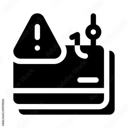 Credit card fraud glyph icon