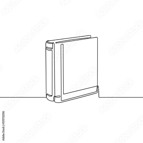 Outline of a closed book on a shelf, education and learning concept
