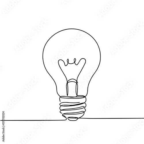 Outline of a light bulb, idea and innovation concept