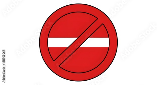 A red circle with a white stripe and a diagonal line indicating prohibition symbol sign Free Download A red circle with a white stripe and a diagonal line indicating prohibition symbol sign - GFXLoad