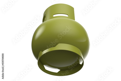 3 KG LPG cooking gas bottle cylinder. Ideal for kitchen use. High resolution image on a PNG Transparent HD Background. Isolated object for easy integration.