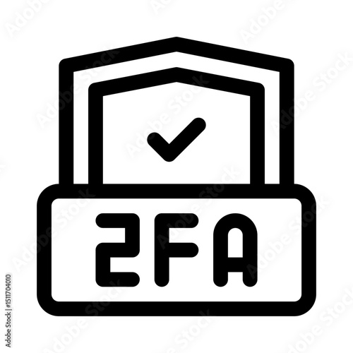 2FA Security line icon