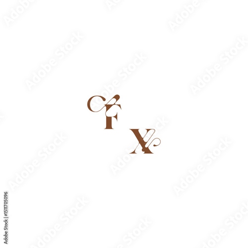 elegant curve monogram FX wedding logo concept bold and hairline initial letter