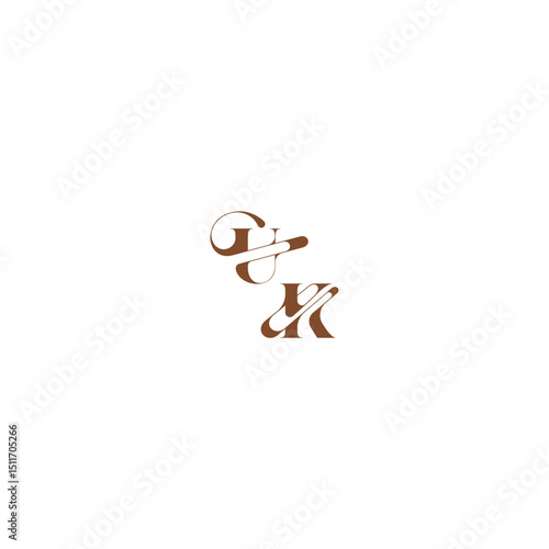 wedding logo concept UK bold and hairline initial letter elegant curve monogram