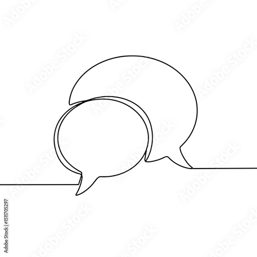 Outline of overlapping speech bubbles representing conversation and communication concept
