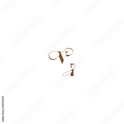 wedding logo concept VI bold and hairline initial letter elegant curve monogram