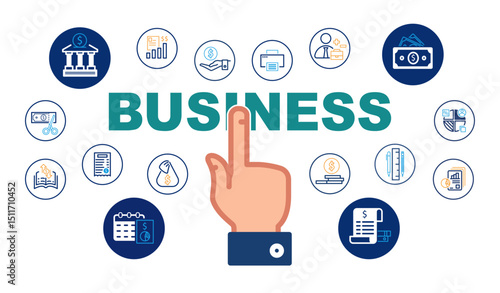 Business has been around since the Industrial Revolution. Set of investment icons. Business infographics. SEO, sign. Economy, money. Concept of dollar, financial profit, shares. Vector illustration