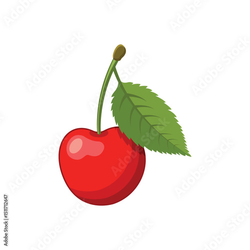Cherry berry icon in flat style. Fresh fruit vector illustration on isolated background. Fresh cherry sign business concept.