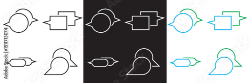 Chat Message Bubbles Icon. Communication icons. Talk bubble, dialog.  Conversation, SMS, Notification, Group Chat icon. Vector illustration. isolated on white and black background. EPS 10