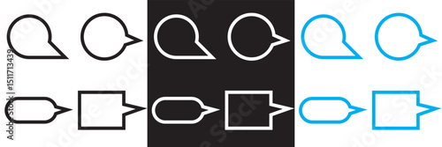 Chat Message Bubbles Icon. Communication icons. Talk bubble, dialog.  Conversation, SMS, Notification, Group Chat icon. Vector illustration. isolated on white and black background. EPS 10