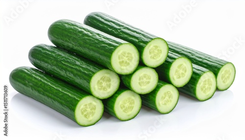 Cucumber stack isolated on white background 