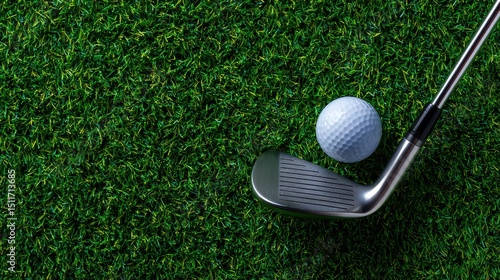 Golf ball and golf club in bag