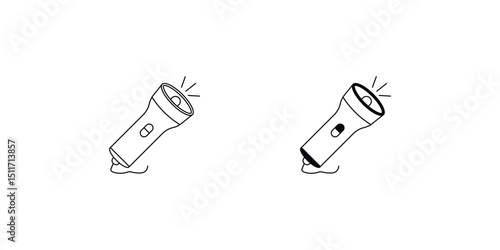 flashlight set icon with white background vector stock illustration