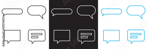 Chat Message Bubbles Icon. Communication icons. Talk bubble, dialog.  Conversation, SMS, Notification, Group Chat icon. Vector illustration. isolated on white and black background. EPS 10