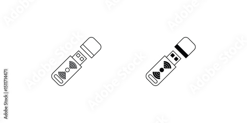dongle set icon with white background vector stock illustration