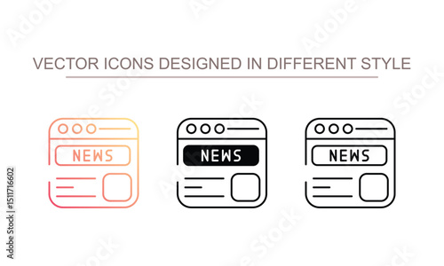 News Feed icon design with white background stock illustration