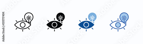 Eye Icon Sheet Multiple Style Collection Isolated Vector