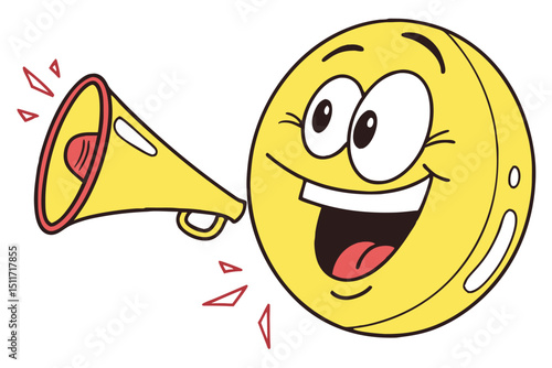 Playful one eyed winking yellow emoji vector graphic