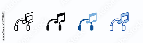 Music Icon Sheet Multiple Style Collection Isolated Vector