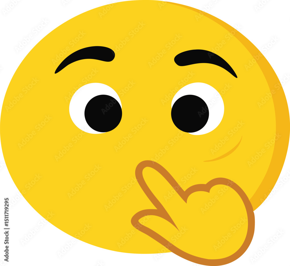 Fototapeta premium Yellow emoji shushing with finger to lips vector illustration