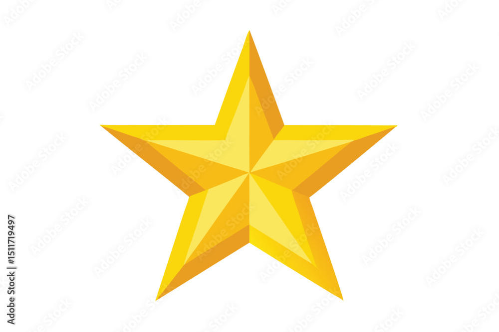 Obraz premium Shiny golden five pointed star vector graphic