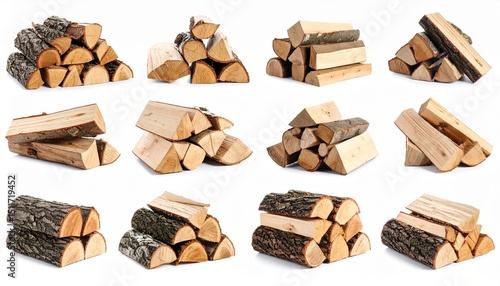 Wallpaper Mural Firewood isolated on white background Torontodigital.ca