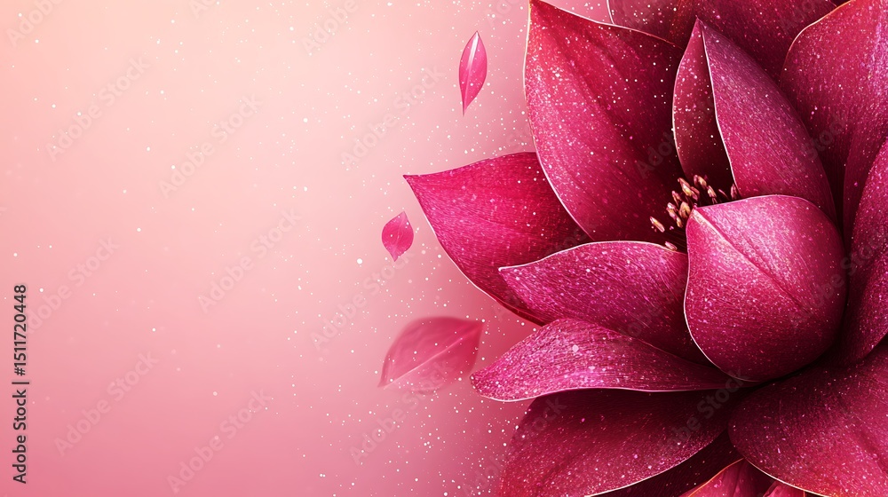 Fototapeta premium Pink flower, petals, light background