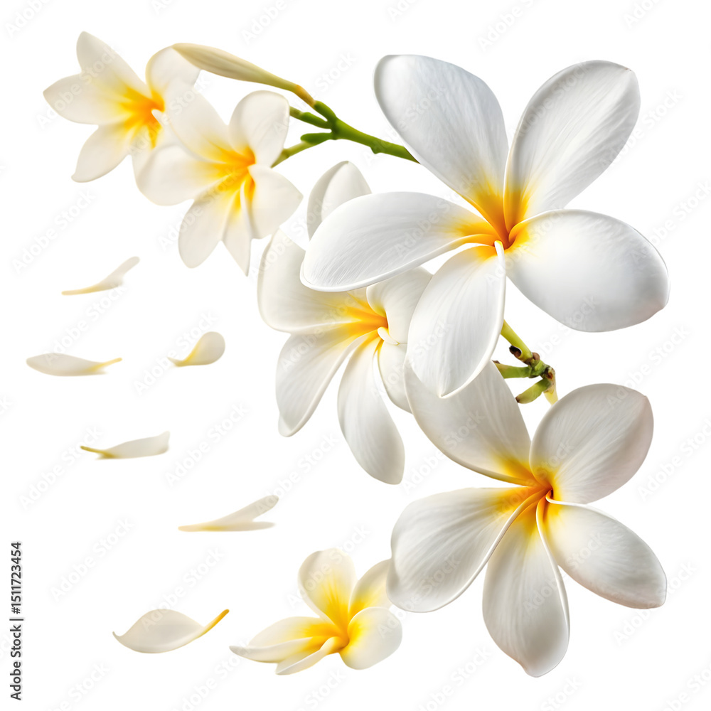 Fototapeta premium Plumeria PNG Icon with Yellow Details