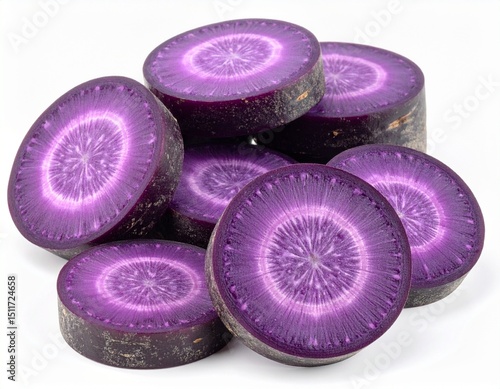 Wallpaper Mural Fresh purple carrot whole and sliced vibrant root vegetable isolated on Torontodigital.ca