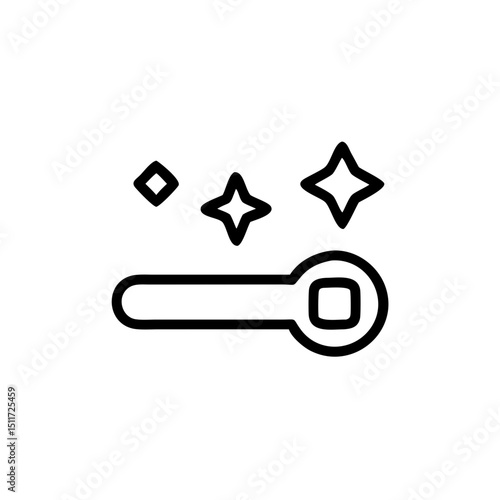  level up bar unlocking self care tools Minimalistic magic wand icon with sparkling stars  