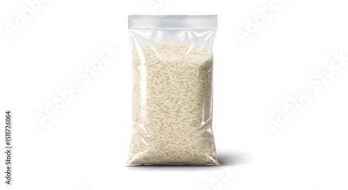 White Rice in Clear Plastic Bag Packaging