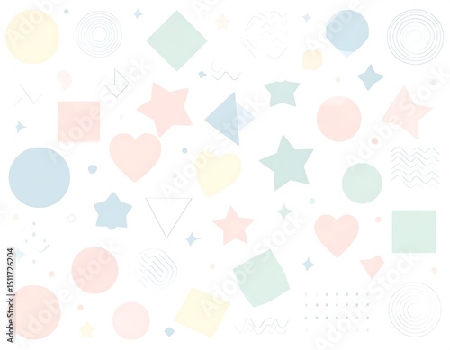 Abstract shapes pastel colors