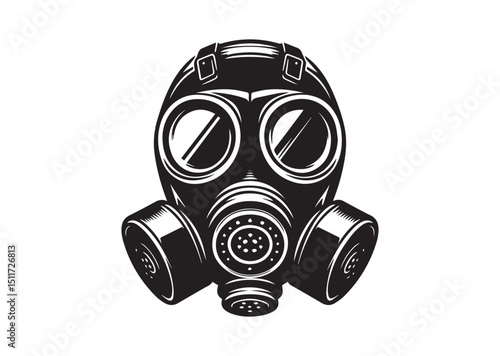 Gas Mask Silhouette Vector