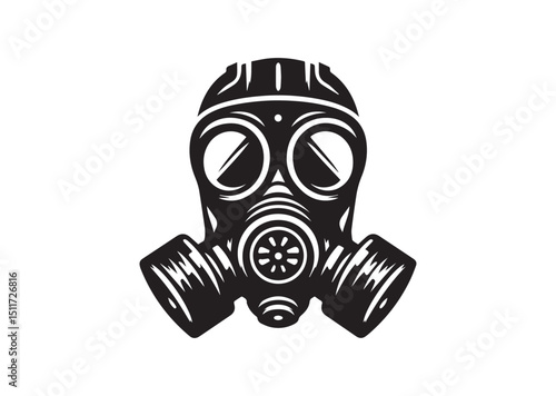 Gas Mask Silhouette Vector