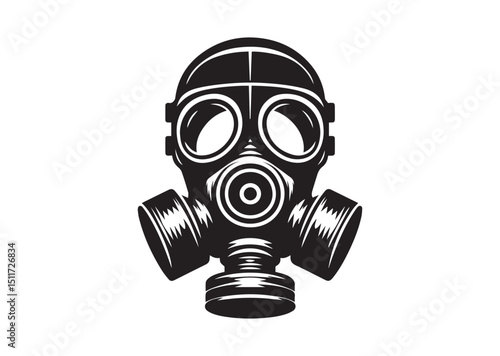 Gas Mask Silhouette Vector