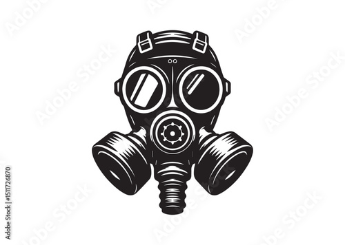 Gas Mask Silhouette Vector