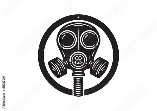 Gas Mask Silhouette Vector