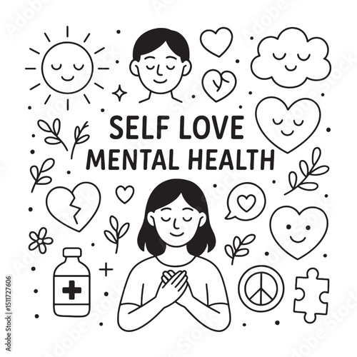 Self-Love and Mental Health Illustration