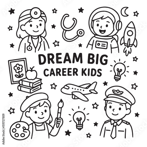 Dream Big Career Kids Illustration