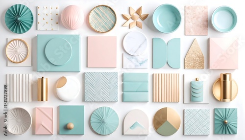 Abstract pastel shapes design