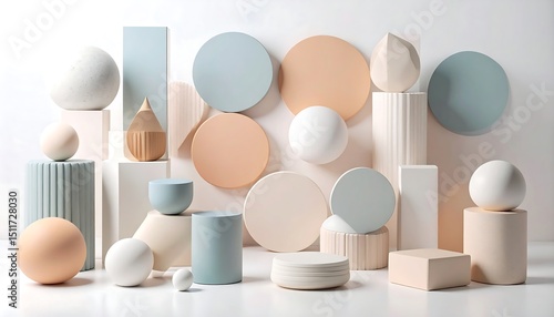 Muted pastel items displayed